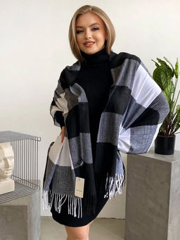 Палантин в клетку из кашемира, мультицвет - Greta фото 3