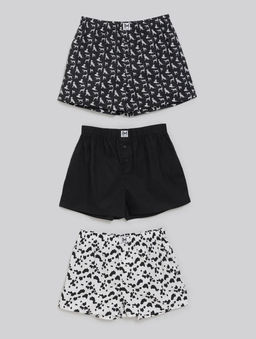 33104130013 Трусы шорты мужские в наборе из 3 шт. Marty черный принт