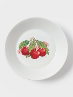 Тарелка Дулевский фарфор «Вишня», d=14 см, фарфор, белая