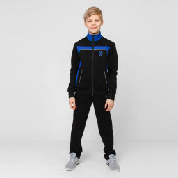 RODOS Спортивный костюм М-187д Чёрный/Васильковый