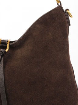 LACCOMA сумка АУ4389-2Ф-шоколадный натуральная замша хлопок