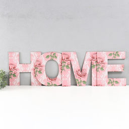 Настенное панно буквы HOME, высота 29.5 см, набор 4 детали, розовый - Simaland фото 3