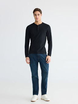 Bisiklet Yaka Uzun Kollu Erkek Pijama ?st