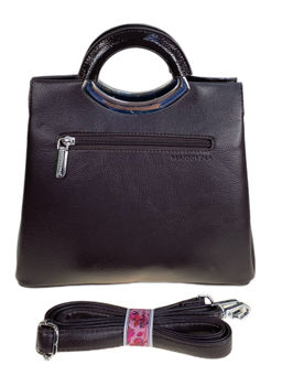 Женская сумка из искусственной кожи, цвет шоколадно-черный - Greta фото 2