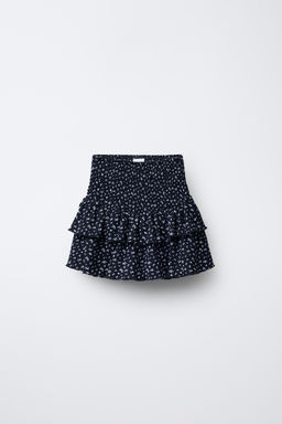 FLORAL COTTON GAUZE BERMUDA SKORT
