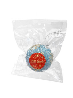 Цена за 3 шт. Ёлочный шар новогодний d=8 см Карнавал снежинки, голубой - Зимнее волшебство фото 3