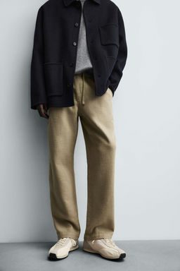 PANTAL?N RELAXED FIT ESTRUCTURA / Tostado - Zara фото 5