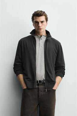 SUDADERA REGULAR FIT CREMALLERA / Gris antracita - Zara фото 2