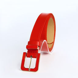 Ремень женский 110×2.3 см, с классической пряжкой в ремня, красный