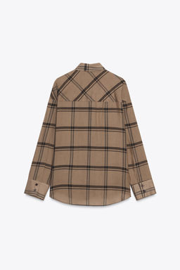 CHECK SHIRT WITH SCARF COLLAR ZW COLLECTION - Zara фото 5