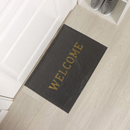 Коврик придверный грязезащитный Доляна «Welcome», с окантовкой, 38×58 см, цвет чёрный