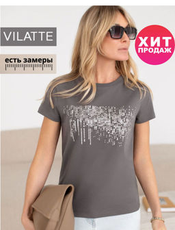 Нарядная футболка с принтом из премиального хлопка с эластаном