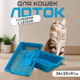 Туалет глубокий с сеткой 36×25×9 см, синий