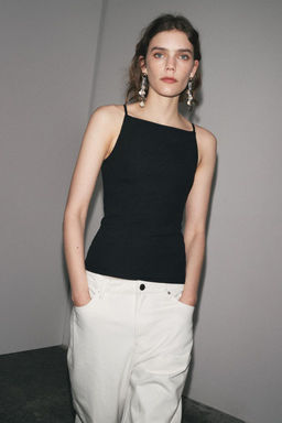 RIB TOP WITH POLYAMIDE STRAPS - Zara фото 16