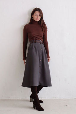 Юбка на пуговицах длины миди - Martichelli фото 22