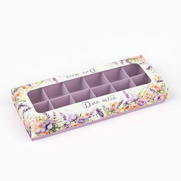 Цена за 5 шт. Коробка складная под 12 конфет «Для тебя», 3.8×10.5×26.5 см