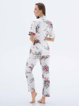 Пижама с халатом МИШЕЛЬ: брюки, топ, халат (молоко №18) - Ивановская трикотажная компания фото 5