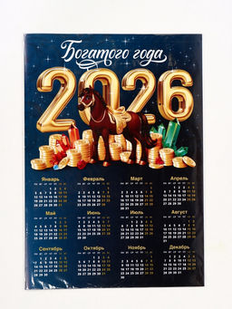 Цена за 10 шт. Календарь настенный 2026 «Богатого года», А3