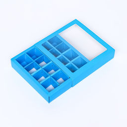 Коробка для конфет, 16 шт., голубая, 17.7×17.7×3.8 см