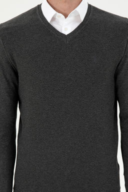 Мужской базовый свитер антрацитового меланжа - U.s. polo assn фото 6