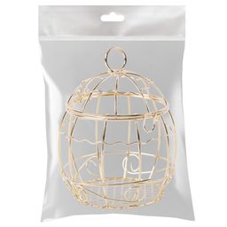 Миниатюра садовая Blumentag MET-404 Клетка металл 9 х 7 см 01 Золотистый  фото 3