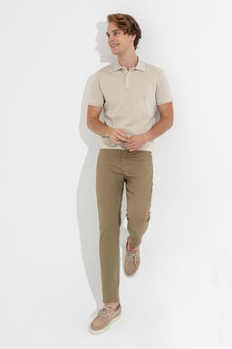 Erkek Carrot Fit Koyu Haki Kanvas Pantolon
