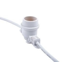 UDL-K110 40/E27/10M IP65 WHITE BELT-LIGHT Гирлянда Белт-лайт, 10м + 1,5м сетевой шнур. 40 патронов E27, шаг 25см. Белая. TM Uniel