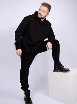 Костюм Грей черный, футер начес - Малина фото 6