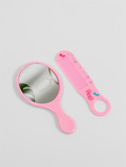 Цена за 5 шт. Набор с зеркалом и расчёской «Вишня», 12×6.1 см, розовый