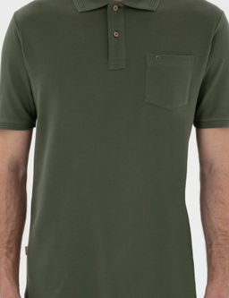 Haki Regular Fit K_vr_lmaz Polo Yaka Basic Ti__rt