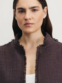 Жакет из твида с бахромой / Zarina  фото 6