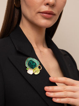 Брошь на магните абстрактной формы металлическая - Модные истории фото 5