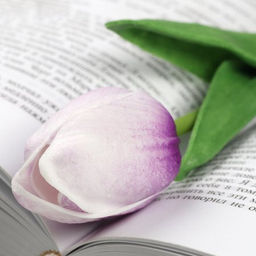 Цветок искусственный Тюльпан 30 см бело-фиолетовые / 1205 /уп 10/200/1200/ латэкс - Галеонтрейд фото 4