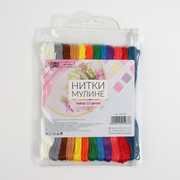 Цена за 2 шт. Набор ниток мулине №2, 8 1 м, 12 шт - Арт узор фото 3