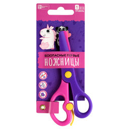 Ножницы для детей Феникс+, арт.69133/ 24 ЕДИНОРОГ И ПАНДА (фиолетовый, розовый, 13,6х6,2 см, длина л