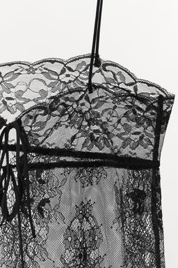 TOP TIRANTES ENCAJE LAZADAS / Negro - Zara фото 9