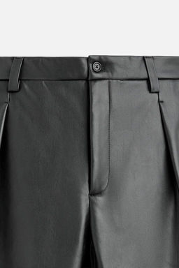 PLEATED FAUX LEATHER TROUSERS - Zara фото 8