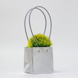 Цена за 10 шт. Сумка для цветов серебро, металлизированная, влагостойкая, 13?12?12 см