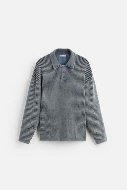 WASHED KNIT POLO SHIRT - Zara фото 7