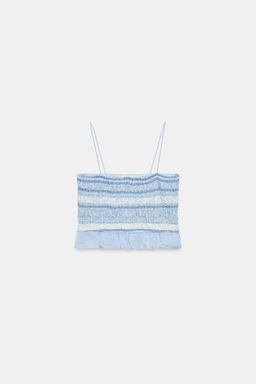 TOP NIDO DE ABEJA RAYAS / Azul / Blanco - Zara фото 6