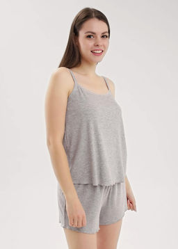 CLE LSET025 Пижама жен. База кашкорсе меланж серый