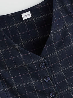 Ekose K?z ?ocuk Klasik Yelek