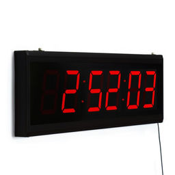 Часы настенные электронные «Соломон», 20×3×60 см, 10×5.8 см, USB, красная индикация, черные