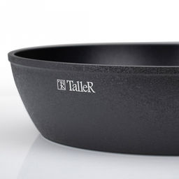 Сковорода с антипригарным покрытием д24см Грейси, h7,5см, s2,8мм, дно д14,5см, s4,9мм, глубокая, кованный алюминий, бакелитовая ручка c покрытием soft touch, TalleR (Китай) Подходит для всех видов плит, включая индукционную. - Домашняя мода фото 7