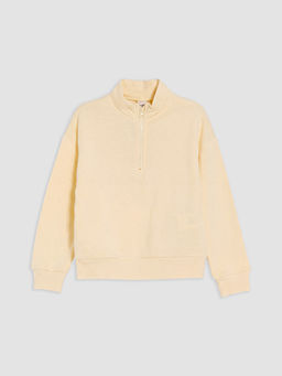 Fermuarl? Dik Yaka K?z ?ocuk Sweatshirt