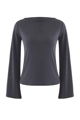 Trendyolmilla Siyah Relaxed/Rahat Kal?p Ispanyol Kol Esnek Orme Bluz TWOAW25BZ00203  фото 6