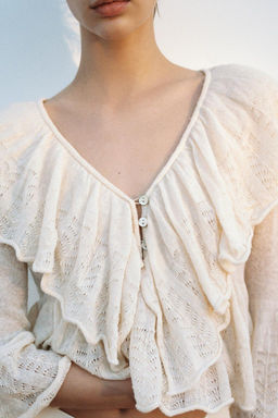 RUFFLED KNIT SWEATER - Zara фото 6