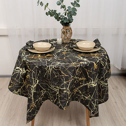 Скатерть декоративная Радушная хозяйка (Традиция) 145х145, рогожка, 100 % хлопок, Мрамор 145х145  фото 4