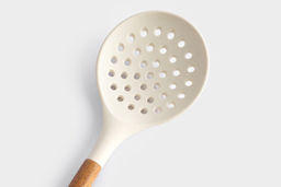 Шумовка, 33 см, силикон/дерево, молочный, Wenge - Anna lafarg фото 4