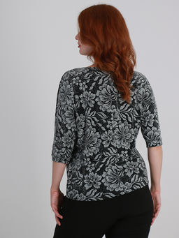 Кофта люрексовая с цветами серебро - Almond фото 4